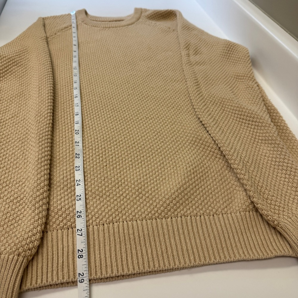 The Normal Brand Mens Moss Stitch Crew Tan Size Large Fisherman Preppy Neutral - Picture 7 of 10